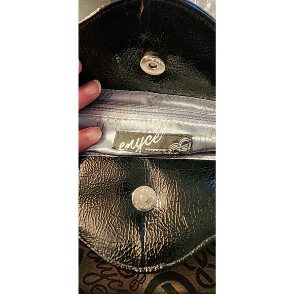 Enyce canvas and patent leather clutch evening bag purse handbag - Picture 4 of 9